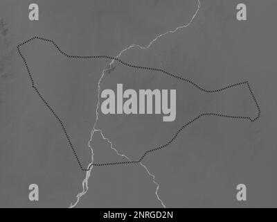 Khartoum, state of Sudan. Grayscale elevation map with lakes and rivers Stock Photo
