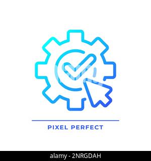 Apply settings pixel perfect gradient linear vector icon Stock Vector