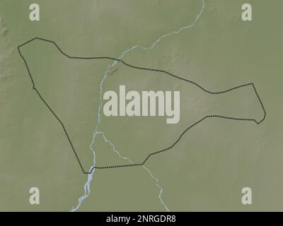 Khartoum, state of Sudan. Elevation map colored in wiki style with lakes and rivers Stock Photo