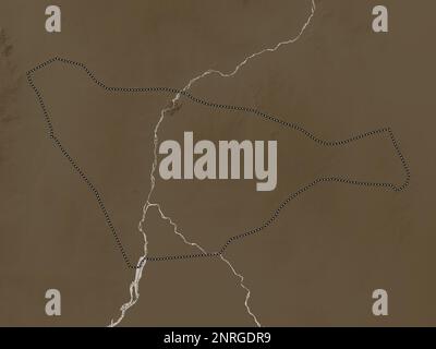 Khartoum, state of Sudan. Elevation map colored in sepia tones with lakes and rivers Stock Photo