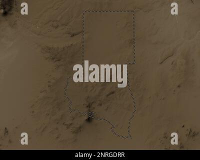 North Darfur, state of Sudan. Elevation map colored in sepia tones with lakes and rivers Stock Photo