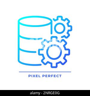 Data settings pixel perfect gradient linear vector icon Stock Vector