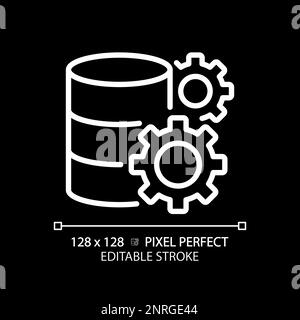 Settings pixel perfect white linear ui icon for dark theme Stock Vector ...