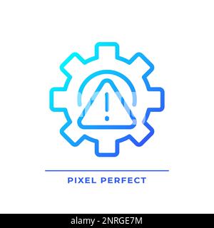Setup error pixel perfect gradient linear vector icon Stock Vector