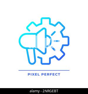 Ad settings pixel perfect gradient linear vector icon Stock Vector