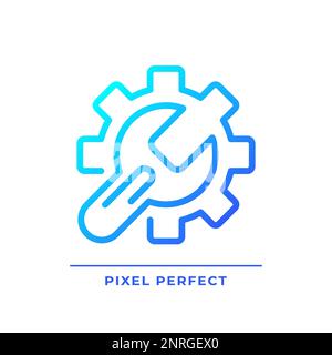 Setup pixel perfect gradient linear vector icon Stock Vector