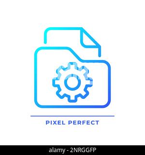 File management pixel perfect gradient linear vector icon Stock Vector