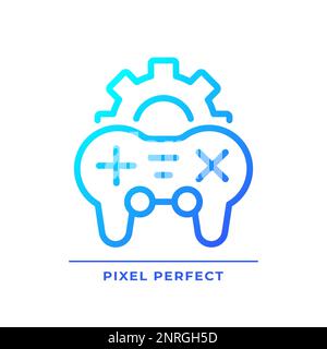Game settings pixel perfect gradient linear vector icon Stock Vector