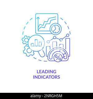 Leading indicators blue gradient concept icon Stock Vector