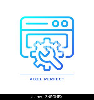 Website configuration pixel perfect gradient linear vector icon Stock Vector