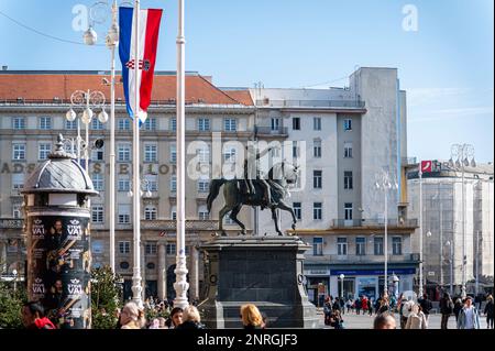 Ban Josip Jelačić Square, Zagreb, Croatia Stock Photo