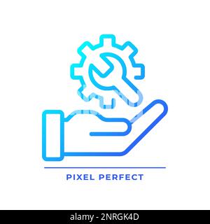 Technical support pixel perfect gradient linear vector icon Stock Vector