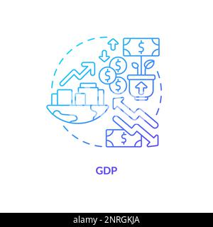 GDP blue gradient concept icon Stock Vector