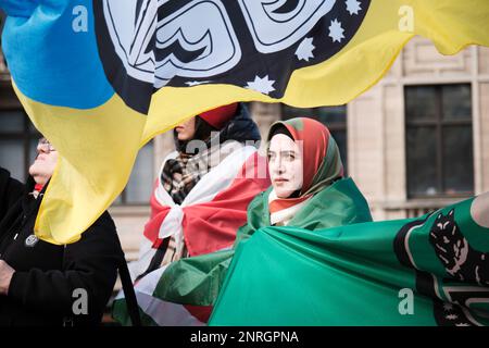 Chechen demonstration Brussels Stock Photo