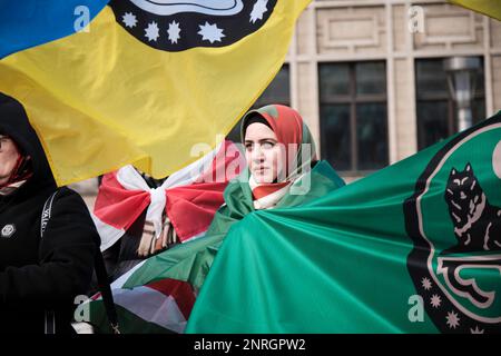 Chechen demonstration Brussels Stock Photo