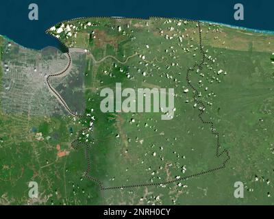 Commewijne, district of Suriname. High resolution satellite map ...