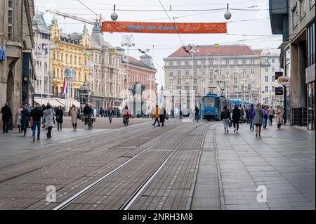 Ban Josip Jelačić Square, Zagreb, Croatia Stock Photo