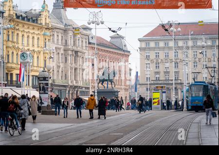 Ban Josip Jelačić Square, Zagreb, Croatia Stock Photo