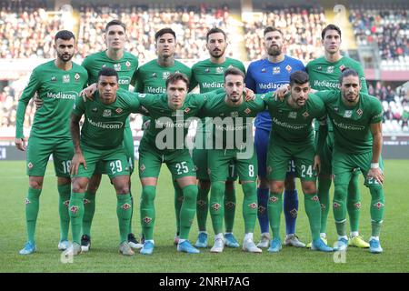 Nikola Milenkovic of Acf Fiorentina and Federico Chiesa of Juventus during  the Italian serie A, football match between Juventus Fc and Acf Fiorentina  on 12 February 2023 at Allianz Stadium, Turin, Italy. Photo Ndrerim Kaceli  - SuperStock