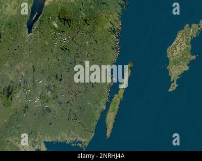 Kalmar, county of Sweden. Low resolution satellite map Stock Photo