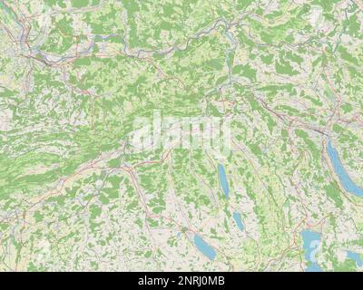 Aargau, canton of Switzerland. Open Street Map Stock Photo