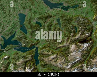 Schwyz, canton of Switzerland. Low resolution satellite map Stock Photo