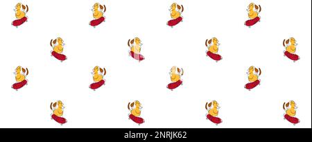 Kids clothes colorful print. Baby bedroom wallpaper seamless pattern. Funny dachshund on skate. Cool print for t-shirt, smartphone cover, notebook. Cu Stock Vector