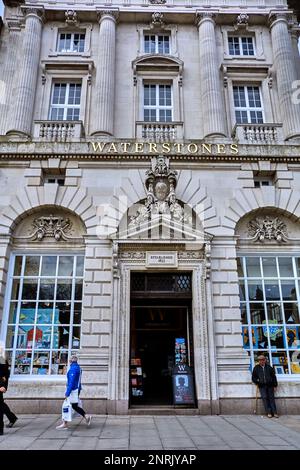 The former Waterstones bookshop in Lord Street, Southport, Merseyside, England. Originally a bank, and built 1925-1927. Stock Photo