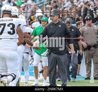 November 23, 2019: UCF head coach Josh Heupel congratulates his team after scoring a touchdown during the NCAA football game between the Tulane Green Wave and the UCF Knights at Yulman Stadium in New Orleans, LA. Kyle Okita/CSM(Credit Image: © Kyle Okita/CSM via ZUMA Wire) (Cal Sport Media via AP Images)