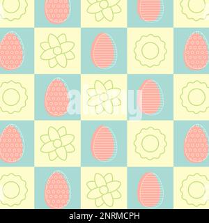 Easter Pattern With Square In Pastel Colors For Decoration Vector Illustration In Flat Style Stock Vector