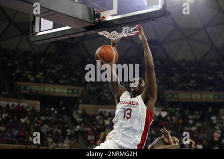 February 26, 2023, Caracas, Caracas/Venezuela, Venezuela: CARACAS, VENEZUELA - FEBRUARY 26: Kalif Young of Canada shoots to score against Venezuela during the Americas qualifiers for the FIBA ''‹''‹Basketball World Cup 2023 basketball game, at Poliedro de Caracas, in Caracas, Venezuela, on February 26, 2023. (Credit Image: © Pedro Rances Mattey/PX Imagens via ZUMA Press Wire) EDITORIAL USAGE ONLY! Not for Commercial USAGE! Stock Photo