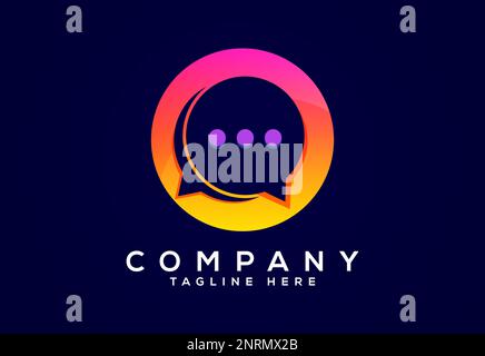Modern gradient color chat logo design. Social media speech icon vector illustration Stock Vector