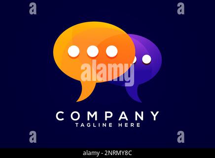 Modern gradient color chat logo design. Social media speech icon vector illustration Stock Vector