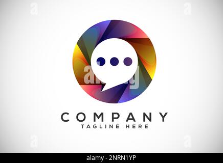 Modern gradient color chat logo design. Social media speech icon vector illustration Stock Vector