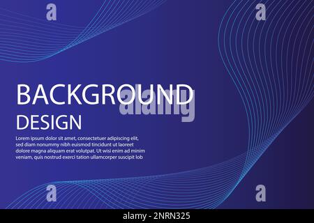 Abstract dark blue minimal vector background. Vector minimal wavy line background Stock Vector
