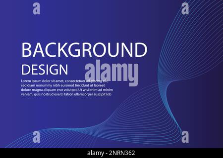 Abstract dark blue minimal vector background. Vector minimal wavy line background Stock Vector