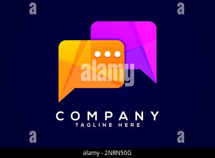 Modern gradient color chat logo design. Social media speech icon vector illustration Stock Vector