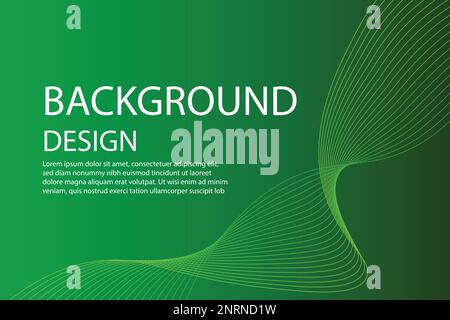 Abstract dark green minimal vector background. Long banner business template with dynamic wavy line Stock Vector