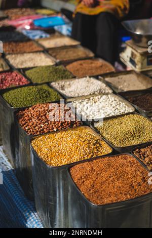 Kathmandu, Nepal, 04 23 2022: Spices on Kathmandu bazaar Stock Photo