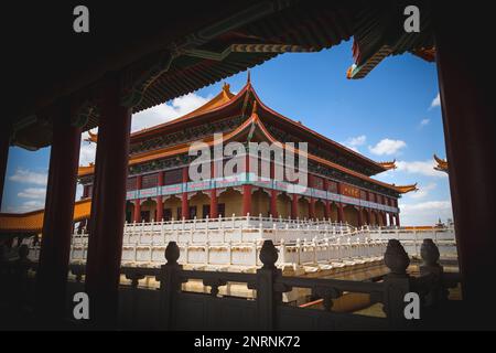 Bronkhorstspruit, South Africa, 26th February - 2023:  View of Africa's largest Buddhist temple from a side temple. Stock Photo