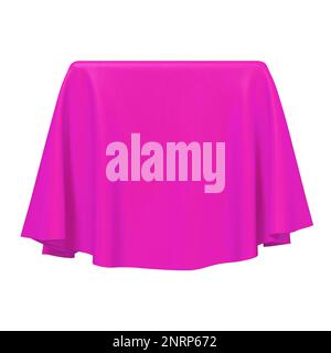 Pink fabric covering a cube or rectangular shape Stock Vector