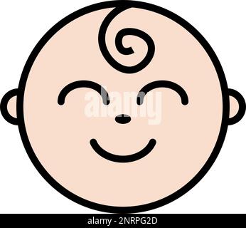Cute baby face icon. Editable vector. Stock Vector