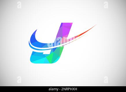 Polygonal low poly letter L with a swoosh logo. Modern vector logotype ...