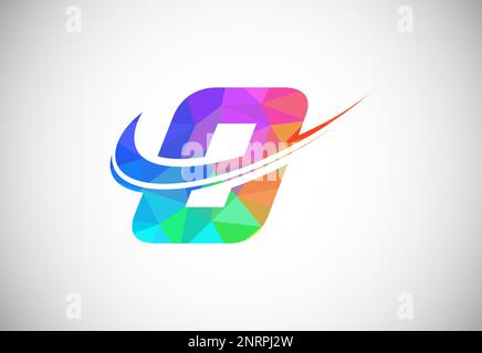Polygonal low poly letter E with a swoosh logo. Modern vector logotype ...