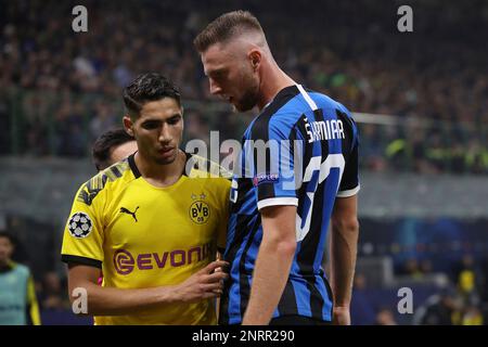 Milan - Oct 23, 2019: Achraf Hakimi 5. FC Inter - Borussia Dortmund.  Champions League. Stadio San Siro Stock Photo - Alamy