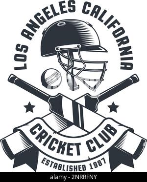 Cricket retro badge Stock Vector