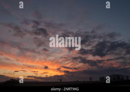 Dramatic sunset over Norfolk, England, UK Stock Photo