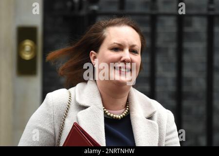 London, UK. 27th Feb, 2023. Victoria Prentice Attorney General for England and Wales leaving Downing Street after a cabinet meeting Credit: MARTIN DALTON/Alamy Live News