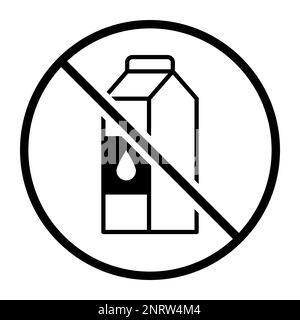 Lactose and dairy free vector icon: food, ingredients and allergens Stock Vector