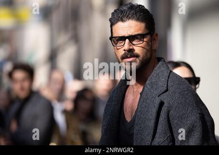 Michele Morrone is sean at Dolce Gabbana fashion show Milan